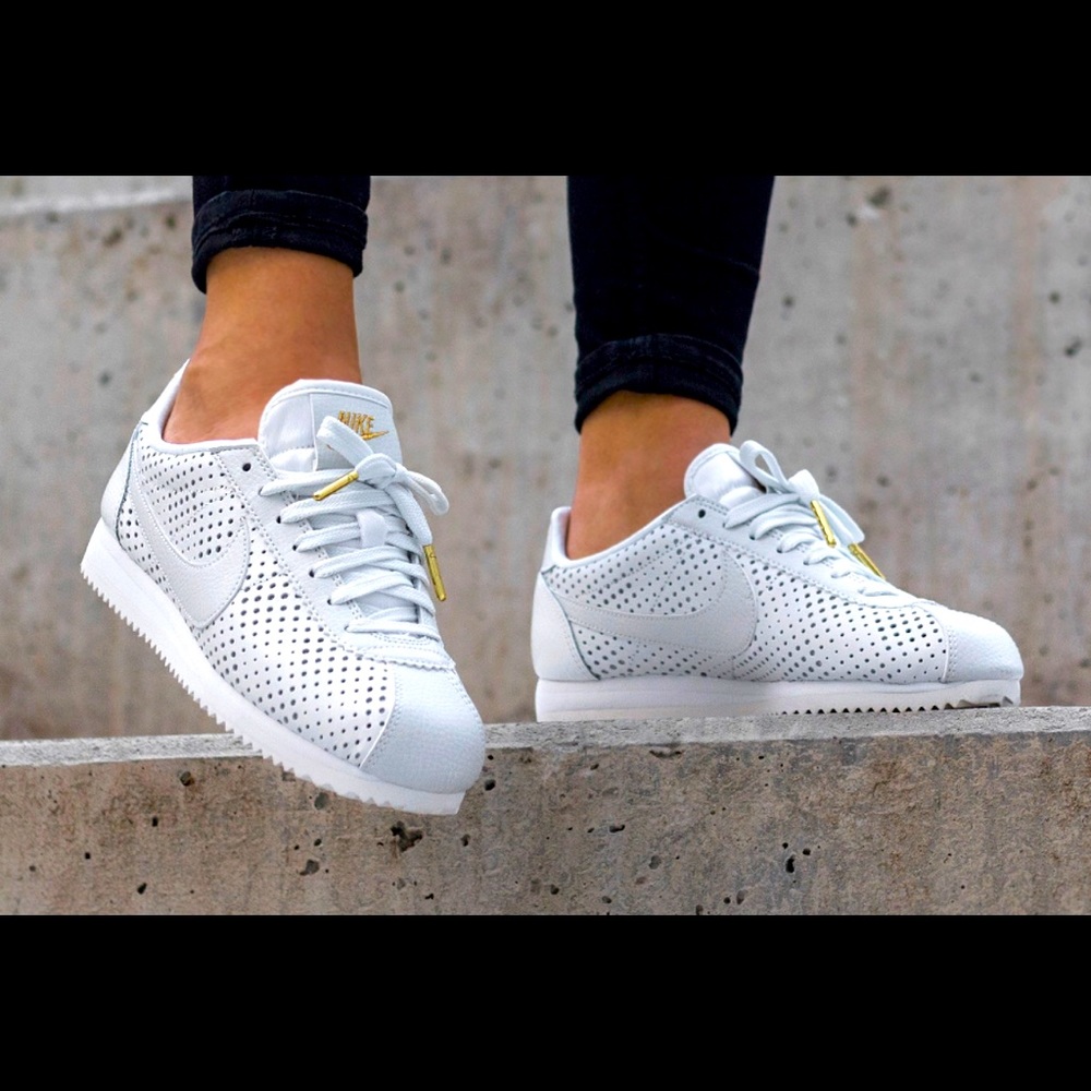 Nike Cortez White Perforated Leather